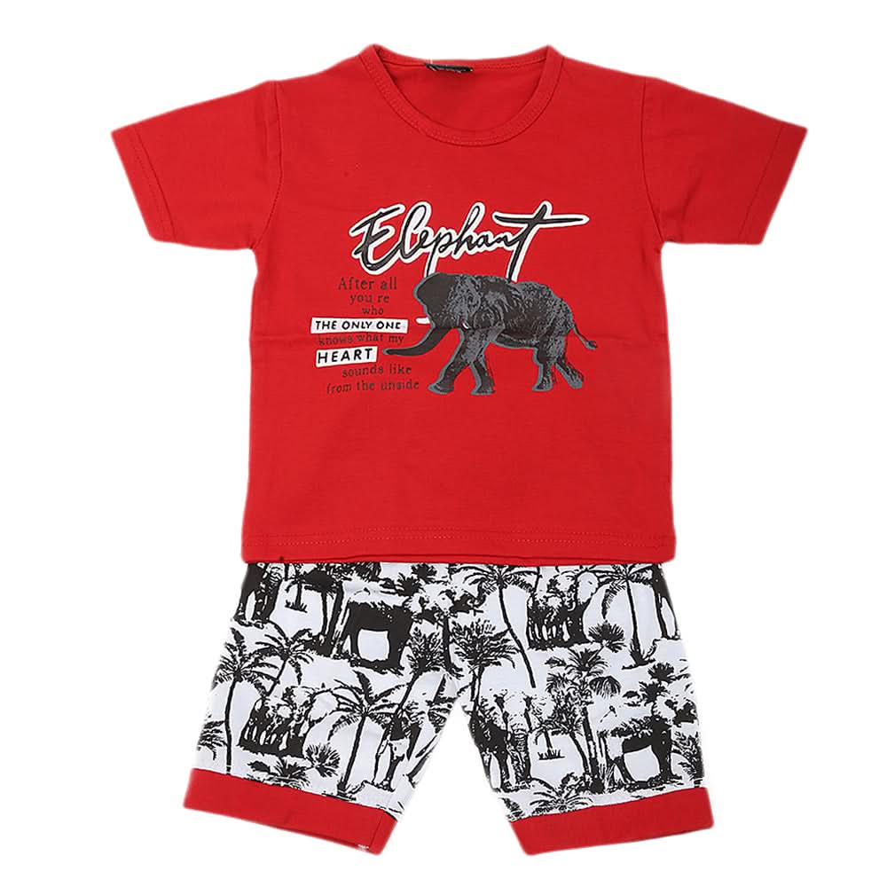 Boys Short Suit - Red, Kids, Boys Sets And Suits, Chase Value, Chase Value