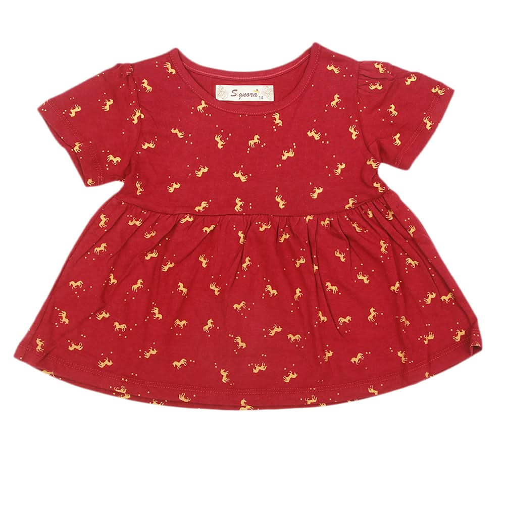 Girls Frock - Maroon, Girls Frocks, Chase Value, Chase Value