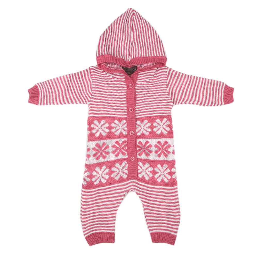 Newborn Girls Romper Full Sleeves - Pink, Kids, NB Girls Rompers, Kids, New Born Girls Winterwear, Chase Value, Chase Value