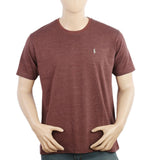 Men's Half Sleeves Round Neck Logo T-Shirt - Brown, Men's T-Shirts & Polos, Chase Value, Chase Value