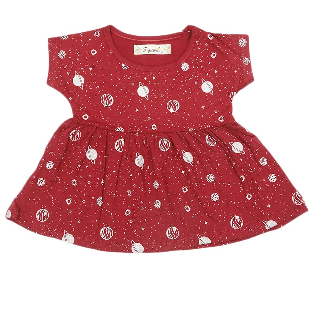 Girls Frock - Maroon, Girls Frocks, Chase Value, Chase Value