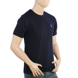 Men's Half Sleeves Round Neck Logo T-Shirt - Dark Blue, Men's T-Shirts & Polos, Chase Value, Chase Value