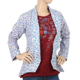 Women's Printed Coat - White Blue, Women, Jackets, Chase Value, Chase Value