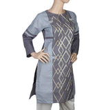 Ladies Embroidered Kurti - Grey, Women, Ready Kurtis, Chase Value, Chase Value