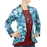 Women's Printed Coat - Sea Green Blue, Women, Jackets, Chase Value, Chase Value