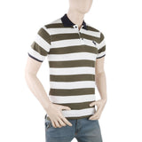 Men's Yarn Dyed Half Sleeves Polo T-Shirt - Olive Green, Men, T-Shirts And Polos, Chase Value, Chase Value