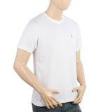 Men's Half Sleeves Round Neck Logo T-Shirt - White, Men's T-Shirts & Polos, Chase Value, Chase Value