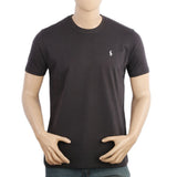 Men's Half Sleeves Round Neck Logo T-Shirt - Grey, Men's T-Shirts & Polos, Chase Value, Chase Value