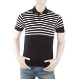 Men's Yarn Dyed Half Sleeves Polo T-Shirt - Black, Men, T-Shirts And Polos, Chase Value, Chase Value