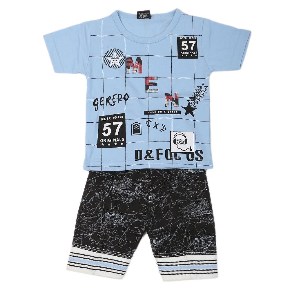 Boys Short Suit - Blue, Kids, Boys Sets And Suits, Chase Value, Chase Value