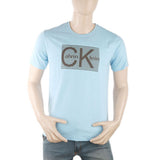 Men's Round Neck Half Sleeves T-Shirt - Blue, Men, T-Shirts And Polos, Chase Value, Chase Value