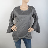 Women's Front Lace Top With Cut Daman - Grey, Women, Ready Kurtis, Chase Value, Chase Value