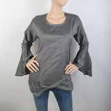 Women's Front Lace Top With Cut Daman - Grey, Women, Ready Kurtis, Chase Value, Chase Value