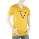 Men's Round Neck Half Sleeves T-Shirt - Mustard, Men, T-Shirts And Polos, Chase Value, Chase Value