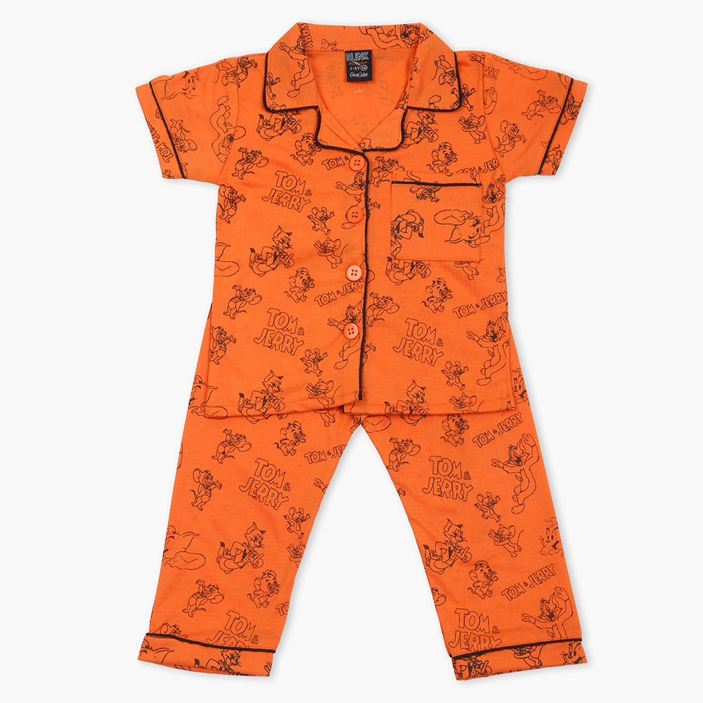 Boy's Half Sleeves Night Suit - Orange, Boys Sets & Suits, Chase Value, Chase Value