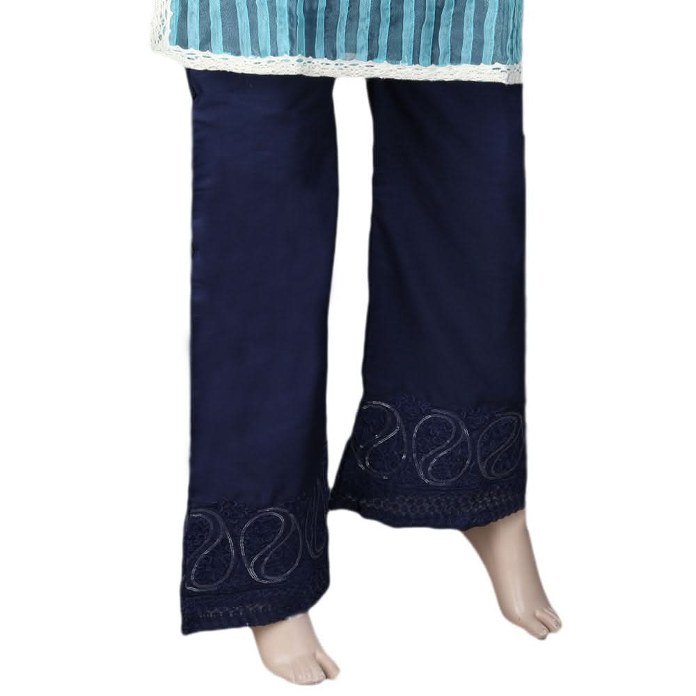 Women's Bell Bottom Embroidered Trouser - Blue, Women, Pants & Tights, Chase Value, Chase Value
