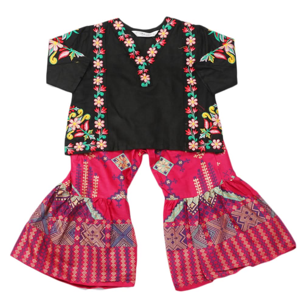 Girls Shalwar Suit - Black, Girls Shalwar Kameez, Chase Value, Chase Value