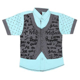 Boys Half Sleeves Casual Shirt - Cyan, Kids, Boys Shirts, Chase Value, Chase Value