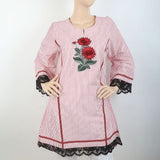 Women's Embroidered Kurti With Tape - Pink, Women, Ready Kurtis, Chase Value, Chase Value