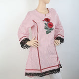Women's Embroidered Kurti With Tape - Pink, Women, Ready Kurtis, Chase Value, Chase Value
