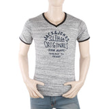 Men's Round Neck Half Sleeves T-Shirt - Grey, Men, T-Shirts And Polos, Chase Value, Chase Value