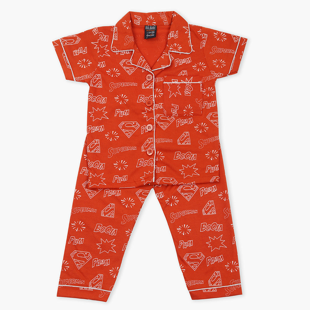 Boy's Half Sleeves Night Suit - Rust, Boys Sets & Suits, Chase Value, Chase Value