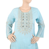 Women's Fancy 3Pcs Suit With Stone - Blue, Women, Shalwar Suits, Chase Value, Chase Value