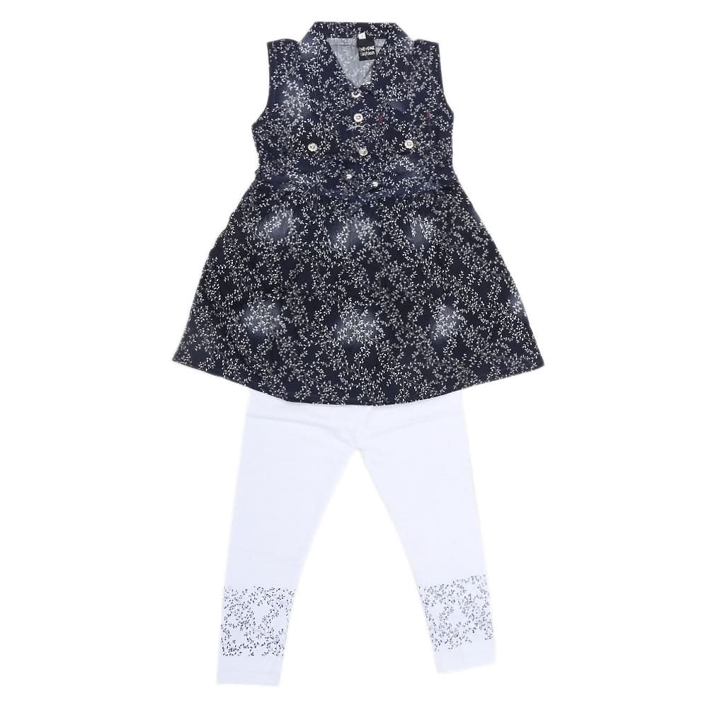 Girls Half Sleeves Suit 365 - Navy Blue, Kids, Girls Sets And Suits, Chase Value, Chase Value