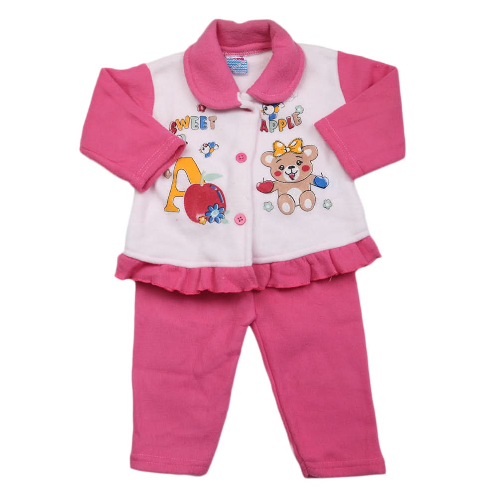 Newborn Girls Polar Full Sleeves Suit - Pink, Kids, New Born Girls Sets And Suits, Chase Value, Chase Value