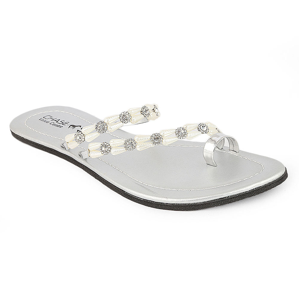Women's Slipper (J-530) - Silver, Women, Slippers, Chase Value, Chase Value