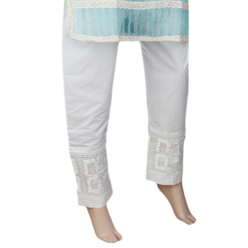 Women's Embroidered Trouser - White, Women, Pants & Tights, Chase Value, Chase Value