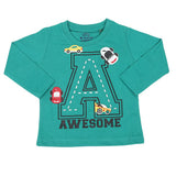 Boys Full Sleeves T-Shirt - Green, Kids, Boys T-Shirts, Chase Value, Chase Value