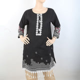 Women's Embroidered Kurti With Lace - Black, Women, Ready Kurtis, Chase Value, Chase Value