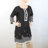 Women's Embroidered Kurti With Lace - Black, Women, Ready Kurtis, Chase Value, Chase Value