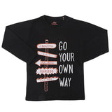 Boys Full Sleeves T-Shirt - Black, Kids, Boys T-Shirts, Chase Value, Chase Value