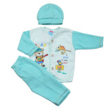 Newborn Boys Polar Full Sleeves Suit - Sea Green, Kids, New Born Boys Sets And Suits, Chase Value, Chase Value