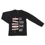Boys Full Sleeves T-Shirt - Black, Kids, Boys T-Shirts, Chase Value, Chase Value