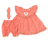 Newborn Girls Half Sleeves Suit - Peach, Kids, Newborn Girls Sets And Suits, Chase Value, Chase Value