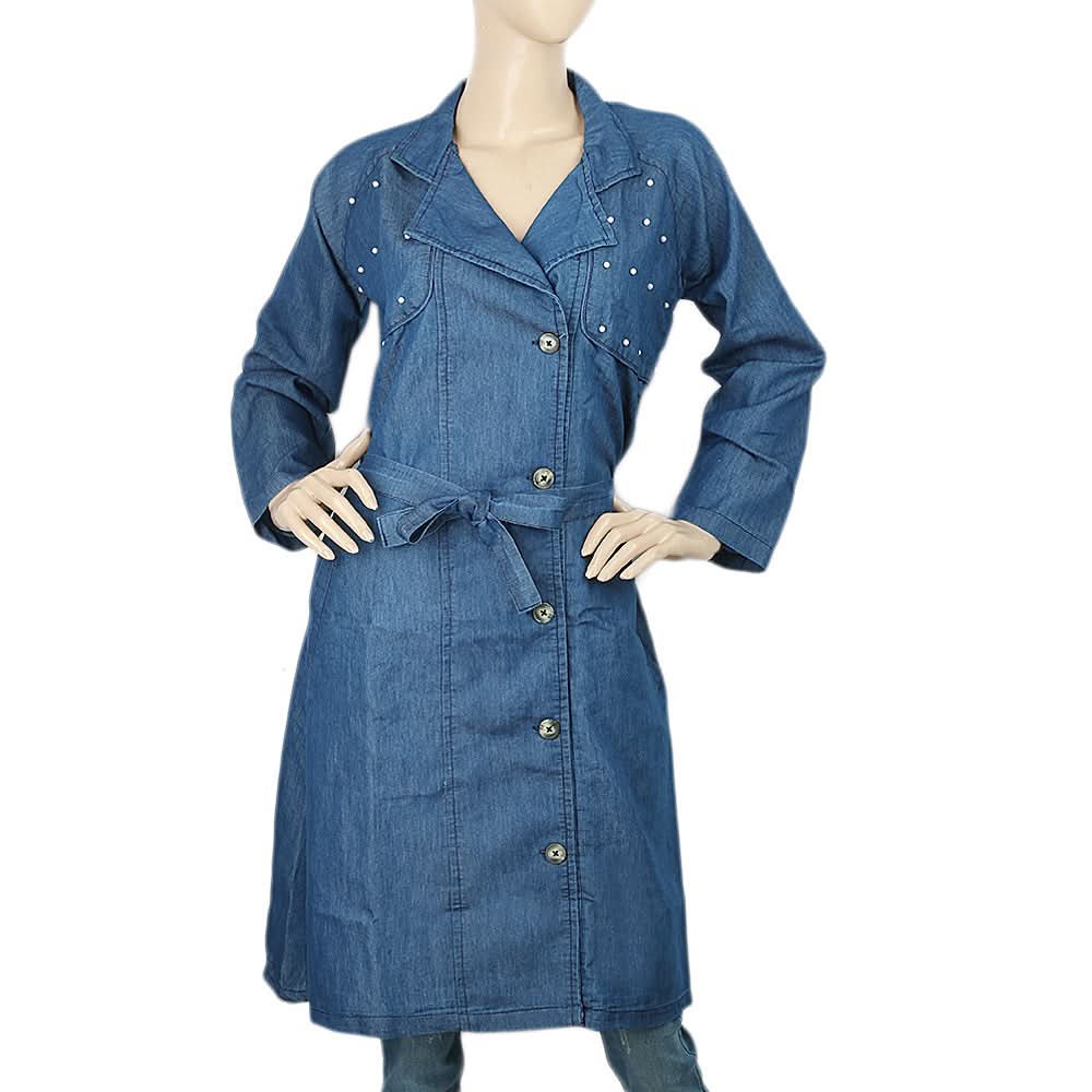 Women's Denim Abaya - Dark Blue, Women, Abayas, Chase Value, Chase Value
