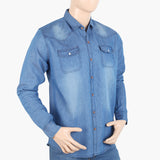 Men's Casual Denim Shirt - Light Blue, Men's T-Shirts & Polos, Chase Value, Chase Value