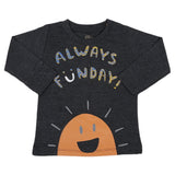 Boys Full Sleeves T-Shirt - Dark Grey, Kids, Boys T-Shirts, Chase Value, Chase Value