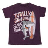 Boys Printed Half Sleeves T-Shirt 4743 - Purple, Kids, Boys T-Shirts, Chase Value, Chase Value