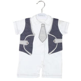 Newborn Boys Half Sleeves Romper - Grey, Kids, Newborn Boys Rompers, Chase Value, Chase Value