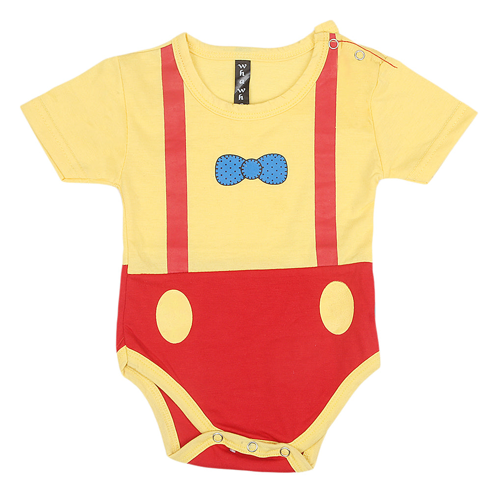 Newborn Girls Half Sleeves Romper - Yellow, Kids, Newborn Girls Rompers, Chase Value, Chase Value