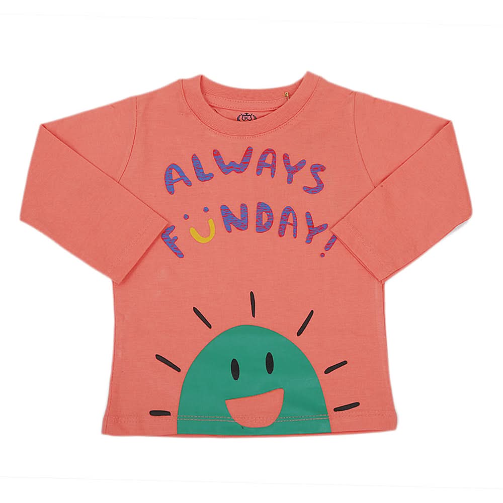 Boys Full Sleeves T-Shirt - Peach, Kids, Boys T-Shirts, Chase Value, Chase Value