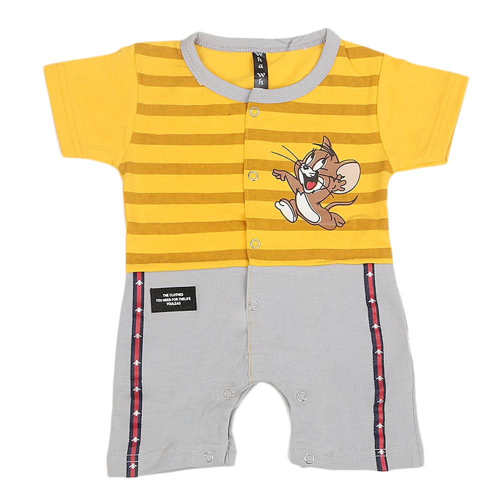 Newborn Boys Half Sleeves Rompers - Yellow, Kids, NB Boys Rompers, Chase Value, Chase Value