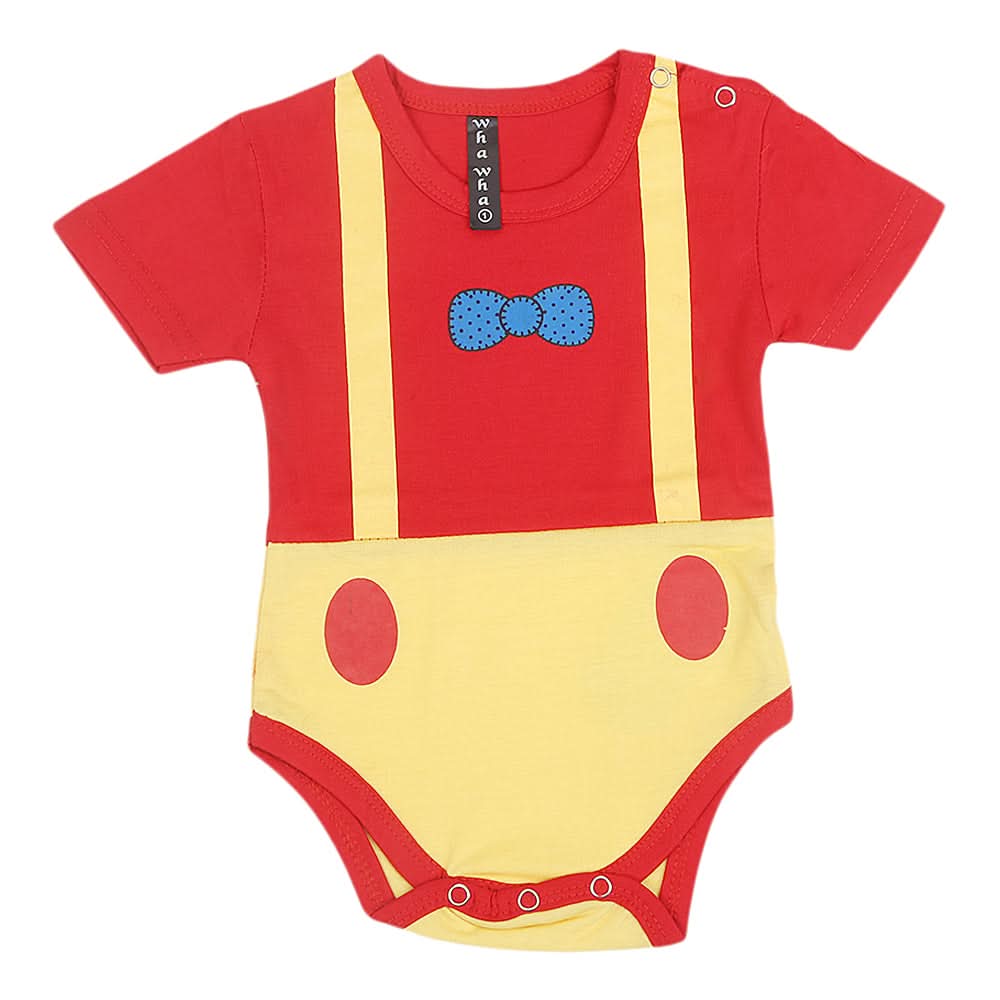 Newborn Girls Half Sleeves Romper - Red, Kids, Newborn Girls Rompers, Chase Value, Chase Value