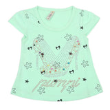 Girls Half Sleeves T-Shirt - Green, Kids, Girls T-Shirts, Chase Value, Chase Value