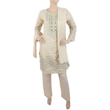 Women's Fancy 3Pcs Suit With Stone - Fawn, Women, Shalwar Suits, Chase Value, Chase Value