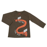 Boys Full Sleeves T-Shirt - Olive Green, Kids, Boys T-Shirts, Chase Value, Chase Value